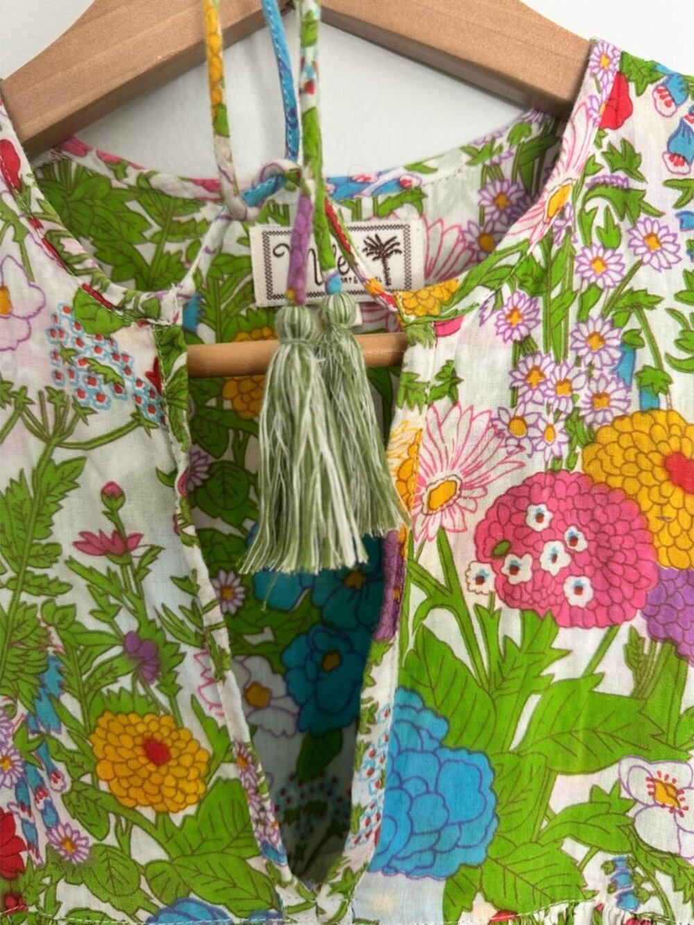 Mille Multicolor Floral Puff Sleeve Midi Dress S - Picture 6 of 8